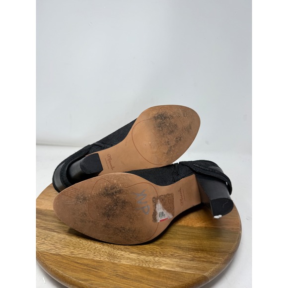 Miranda Lambert Black Suede‎ Leather Guitar Ankle Booties Women's Size 10M - Picture 11 of 12